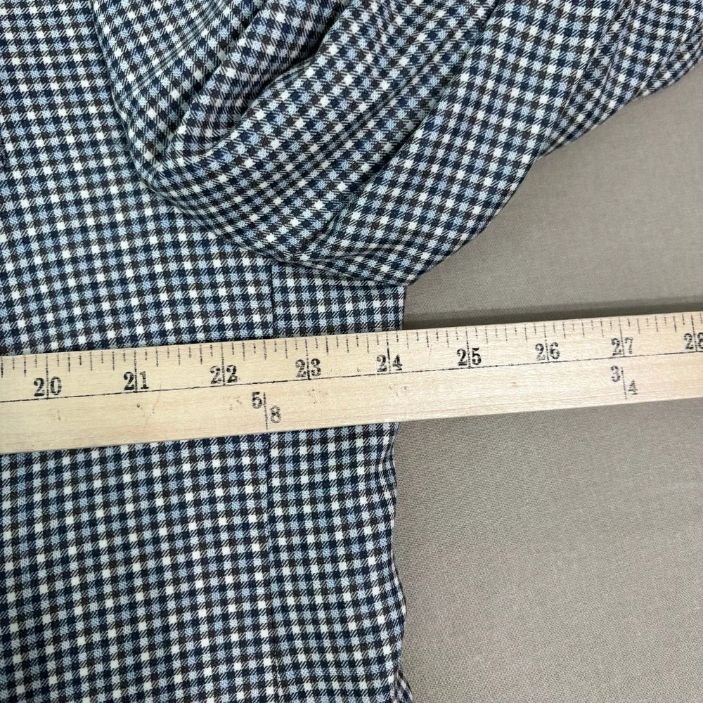 Peter Millar Wool Blazer Sport Coat Mens Size 46T Blue Houndstooth Two-Button